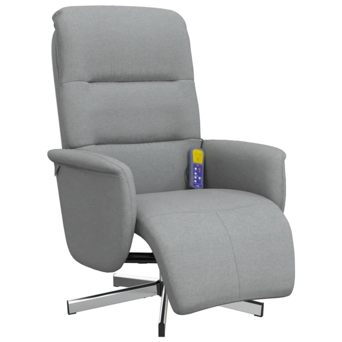 VIDAXL Fauteuil inclinable de massage et repose-pieds gris clair tissu