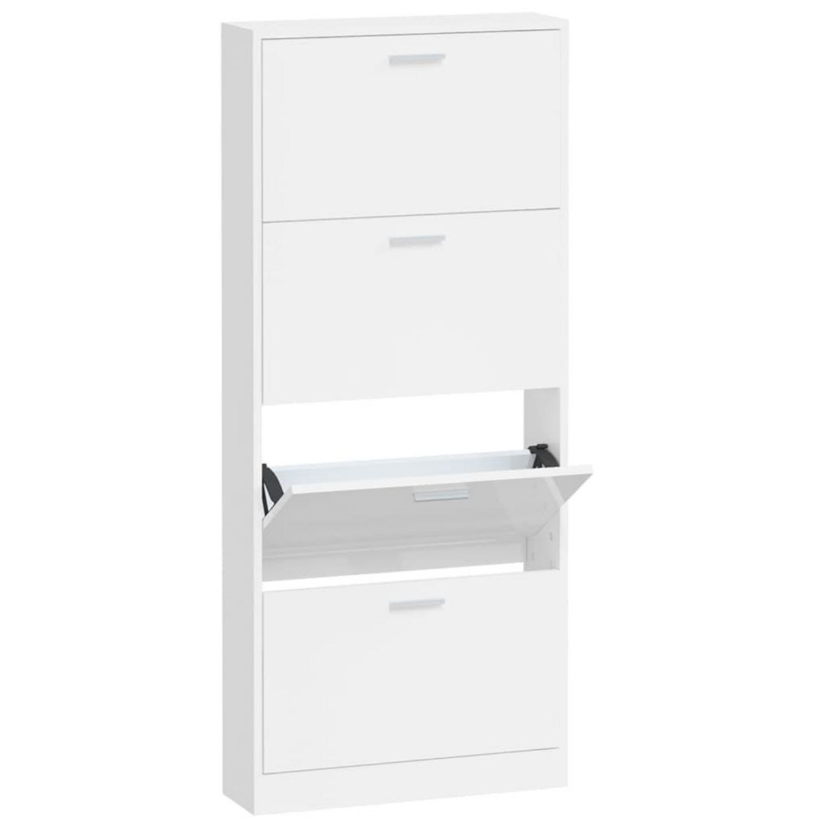 VIDAXL Armoire a chaussure Blanc brillant 59x17x150 cm Bois ingenierie