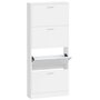Voir la diapositive 2 : VIDAXL Armoire a chaussure Blanc brillant 59x17x150 cm Bois ingenierie