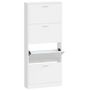 Voir la diapositive 2 : VIDAXL Armoire a chaussure Blanc brillant 59x17x150 cm Bois ingenierie