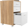 Voir la diapositive 6 : ID MARKET Caisson de bureau JON support imprimante 3 tiroirs blanc et bois