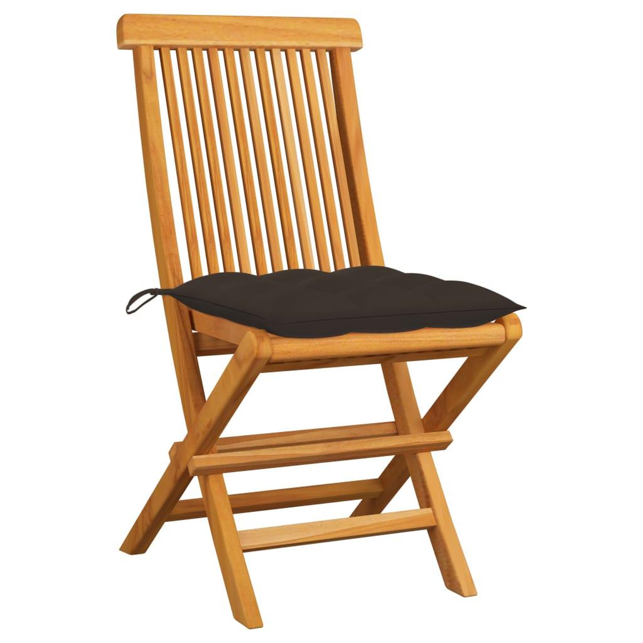 Voir la diapositive 2 : VIDAXL Chaises de jardin et coussins taupe lot de 2 Bois teck massif