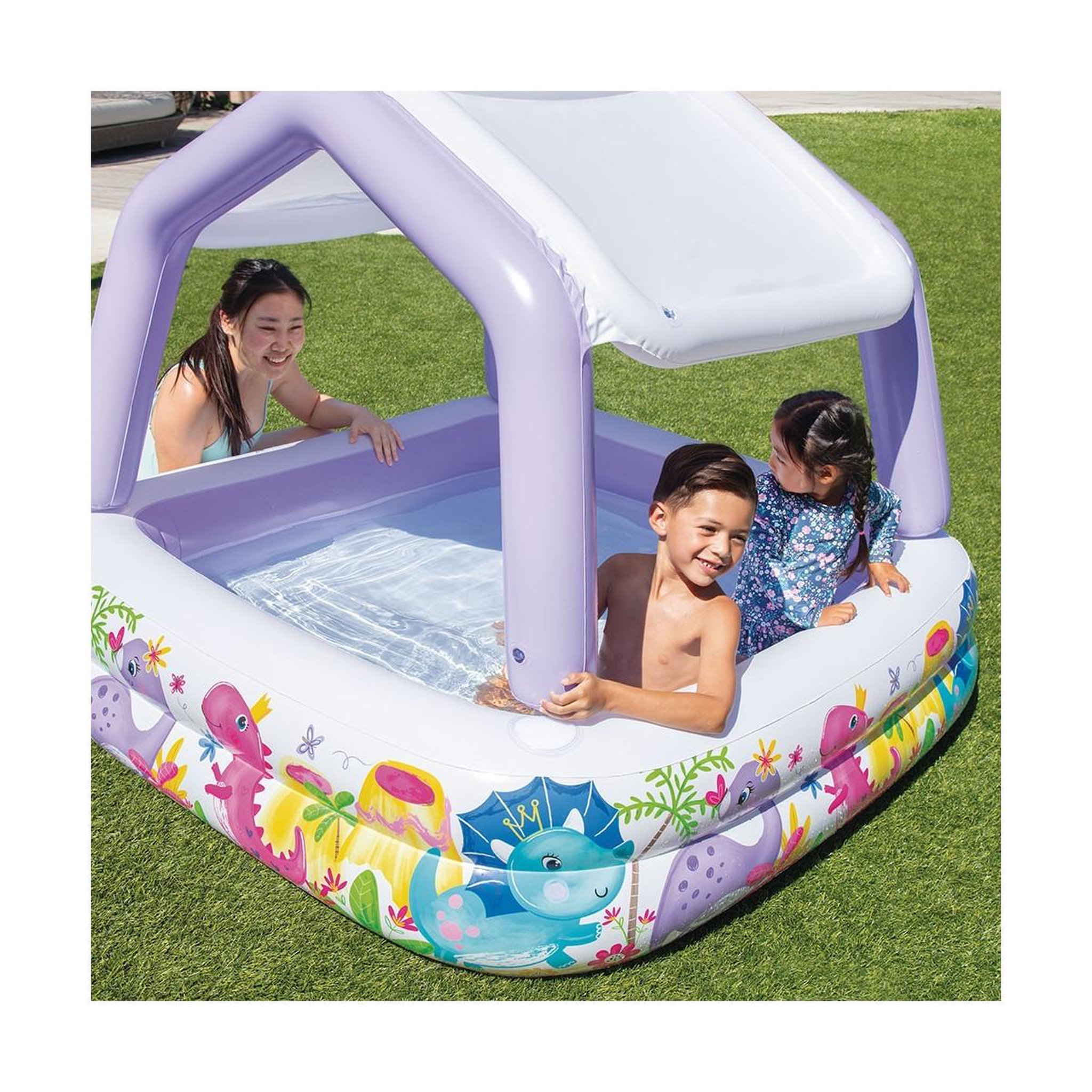 Voir la diapositive 4 : INTEX Piscine gonflable  pare-soleil' 157cm violet