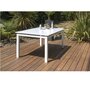 DCB GARDEN Table de jardin 240/300x100cm aluminium blanc MYKONOS