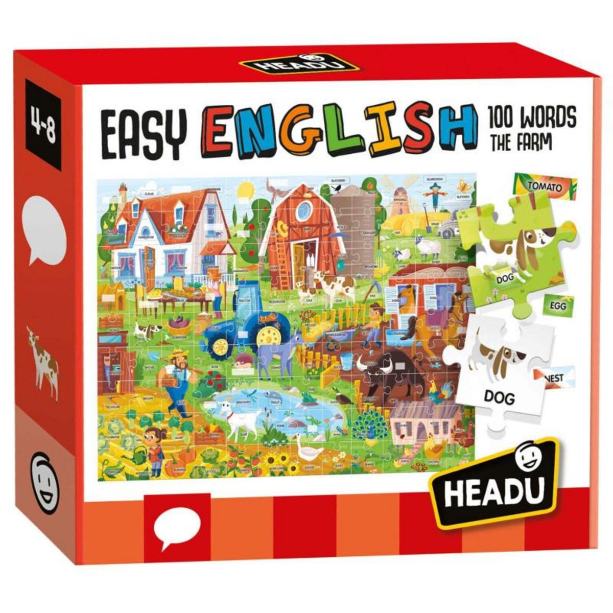 HEADU Headu Easy English 100 Words Farm, 108pcs. (AND) IT20997
