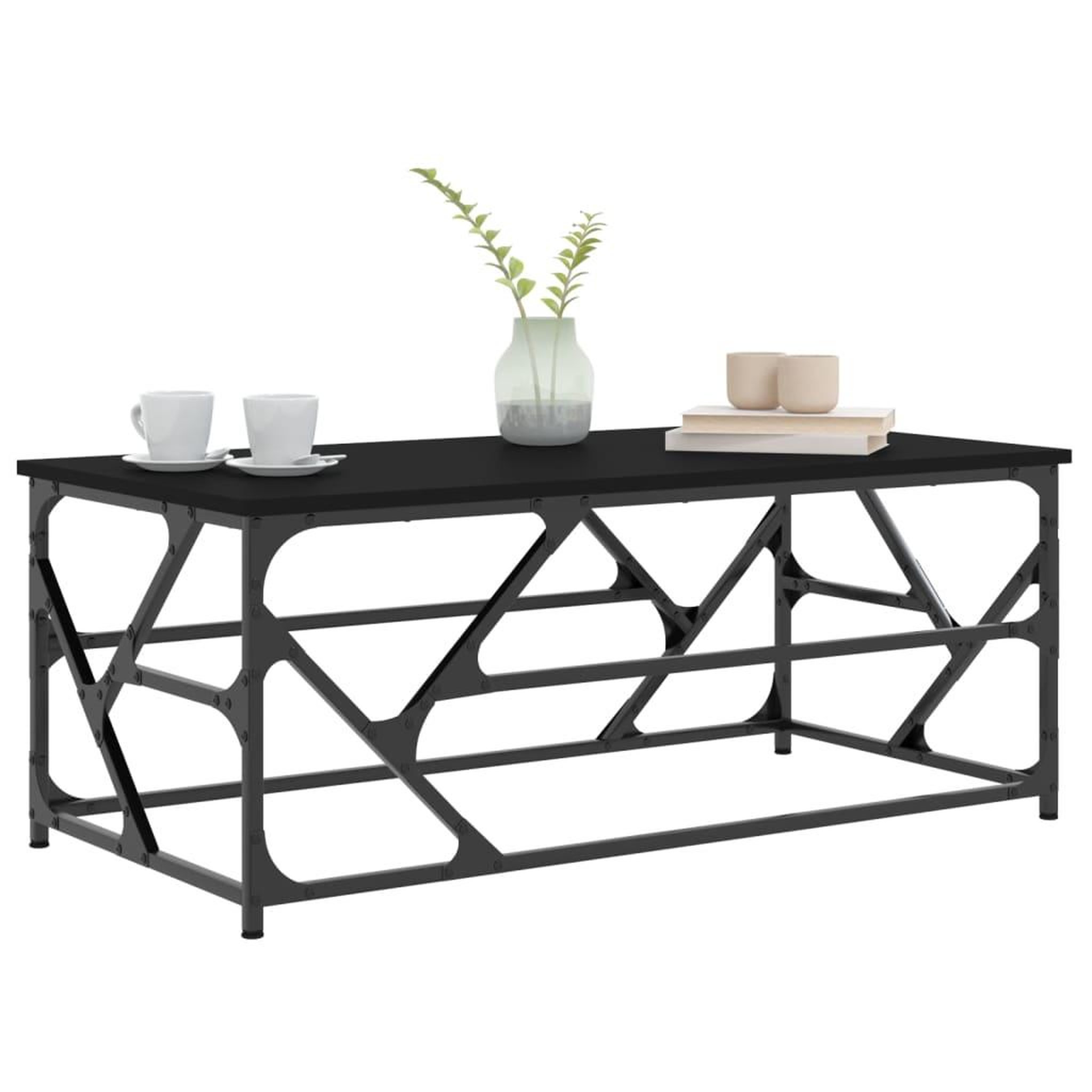 Voir la diapositive 3 : VIDAXL Table basse Noir 100x50x40 cm Bois d'ingenierie