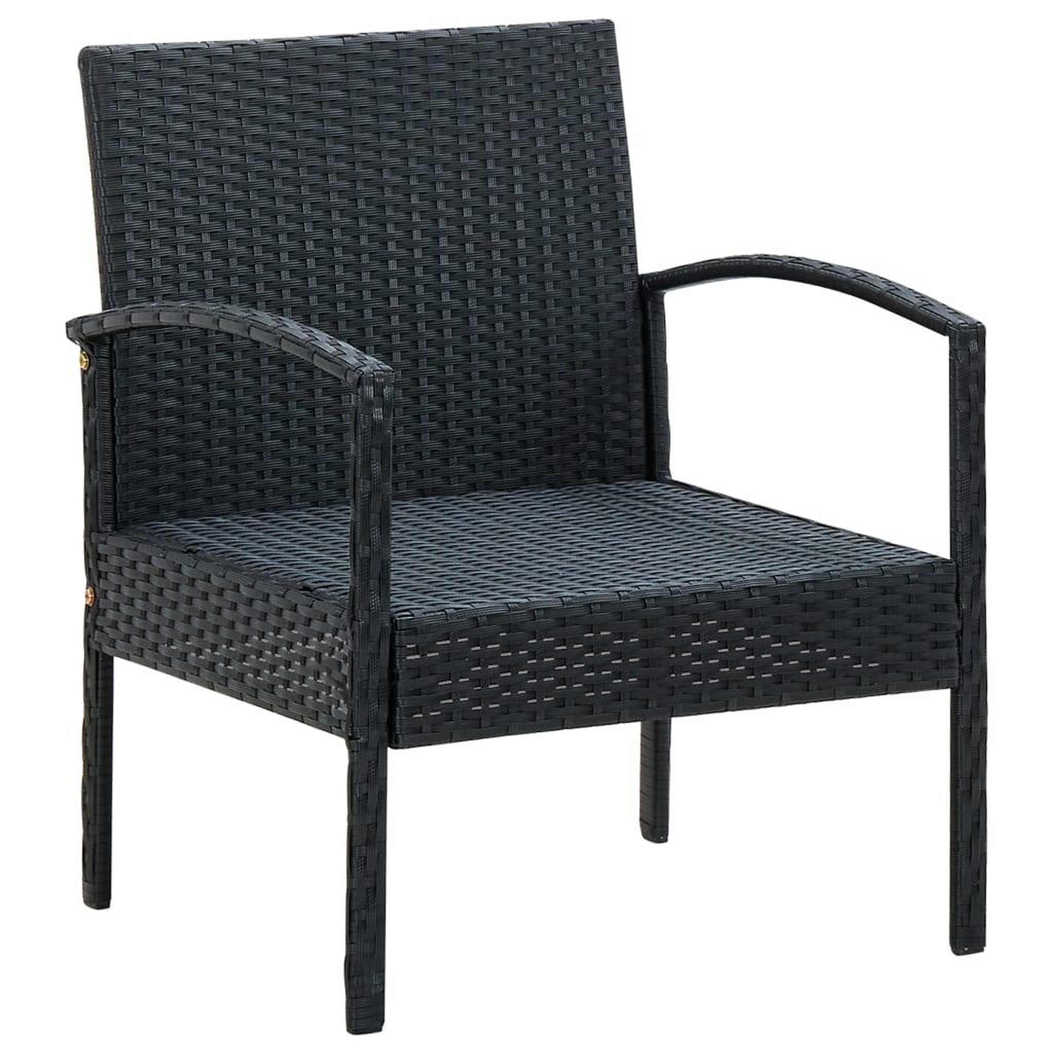 Voir la diapositive 2 : VIDAXL Chaise de jardin avec coussin Resine tressee Noir