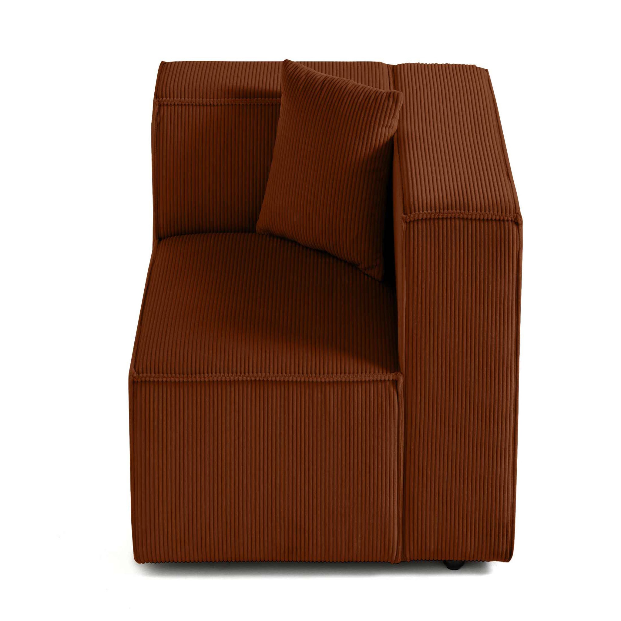 Voir la diapositive 1 : LISA DESIGN Arty - module d'assise droit - en velours côtelé