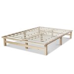 HomeStyle4U Lit Double Futon 140x200 cm en bois massif