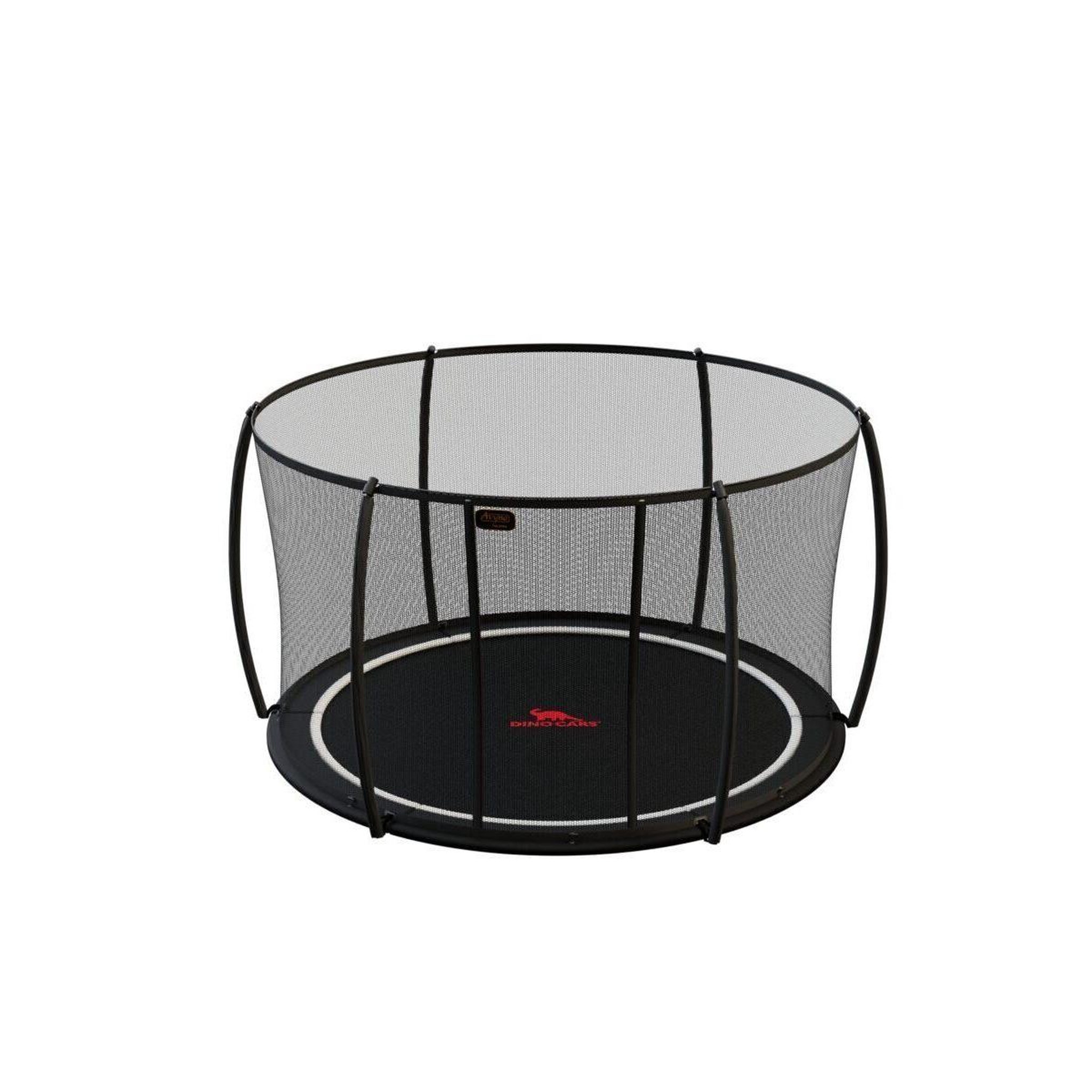 DINO CARS Trampoline enterré  flat level 305 x 225 cm noir