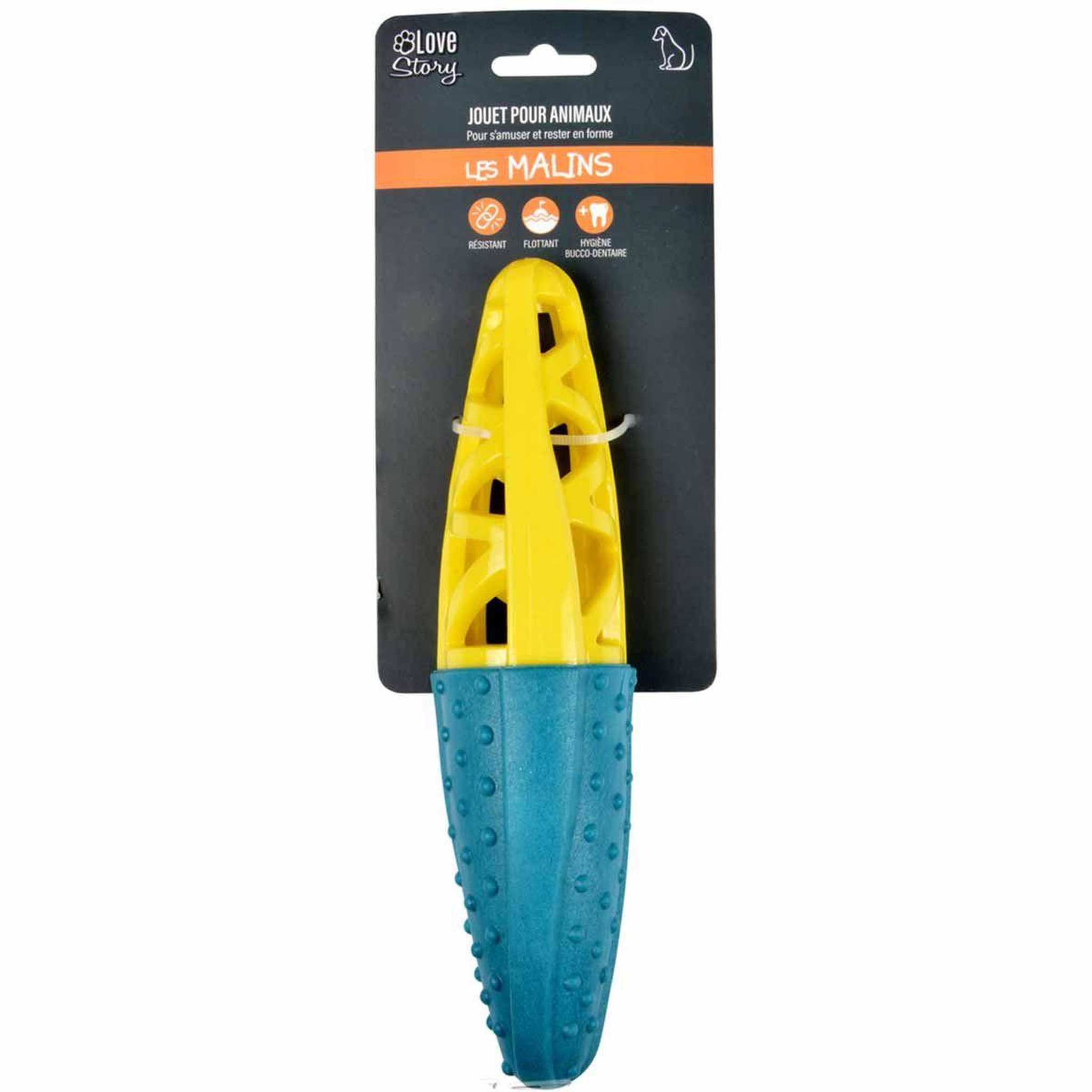 Voir la diapositive 4 : LOVE STORY Jouet pour chien ovale  géométrique  23cm bleu