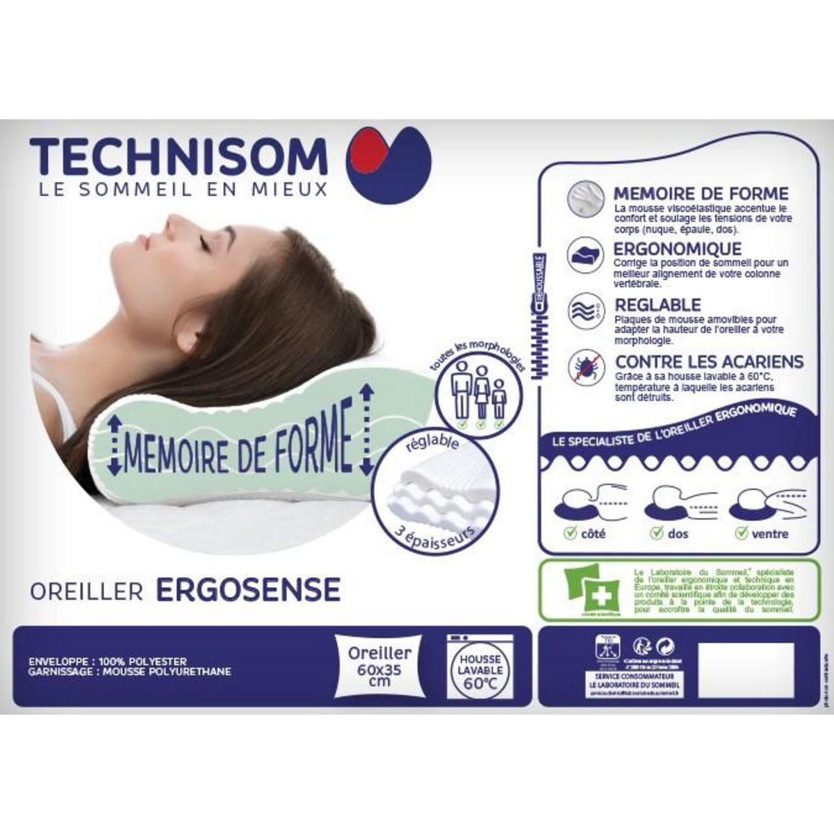 Oreiller ergonomique ERGOSENSE