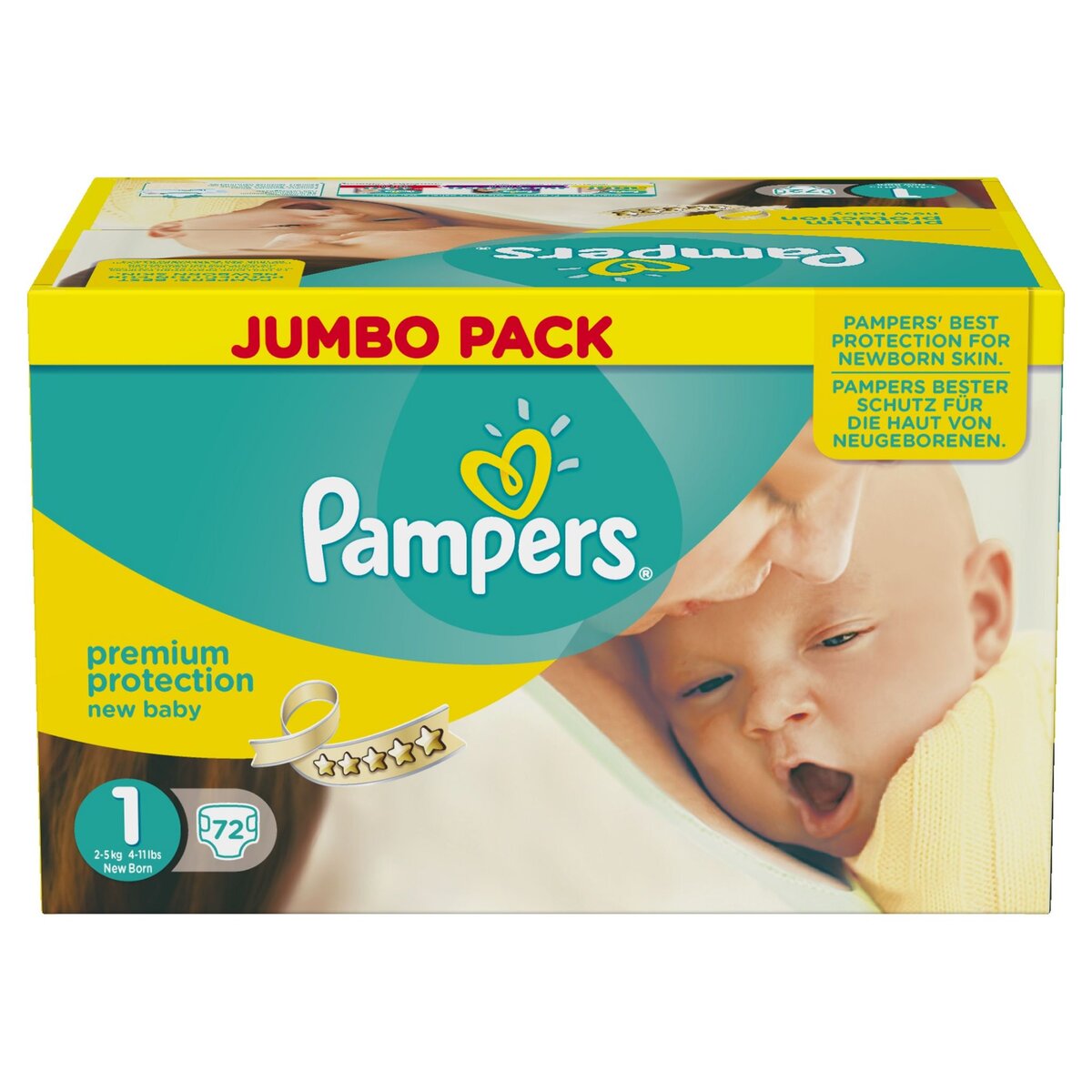 PAMPERS Lot de 3, Jumbo Couches Standard T1 (2-5 kg) X72