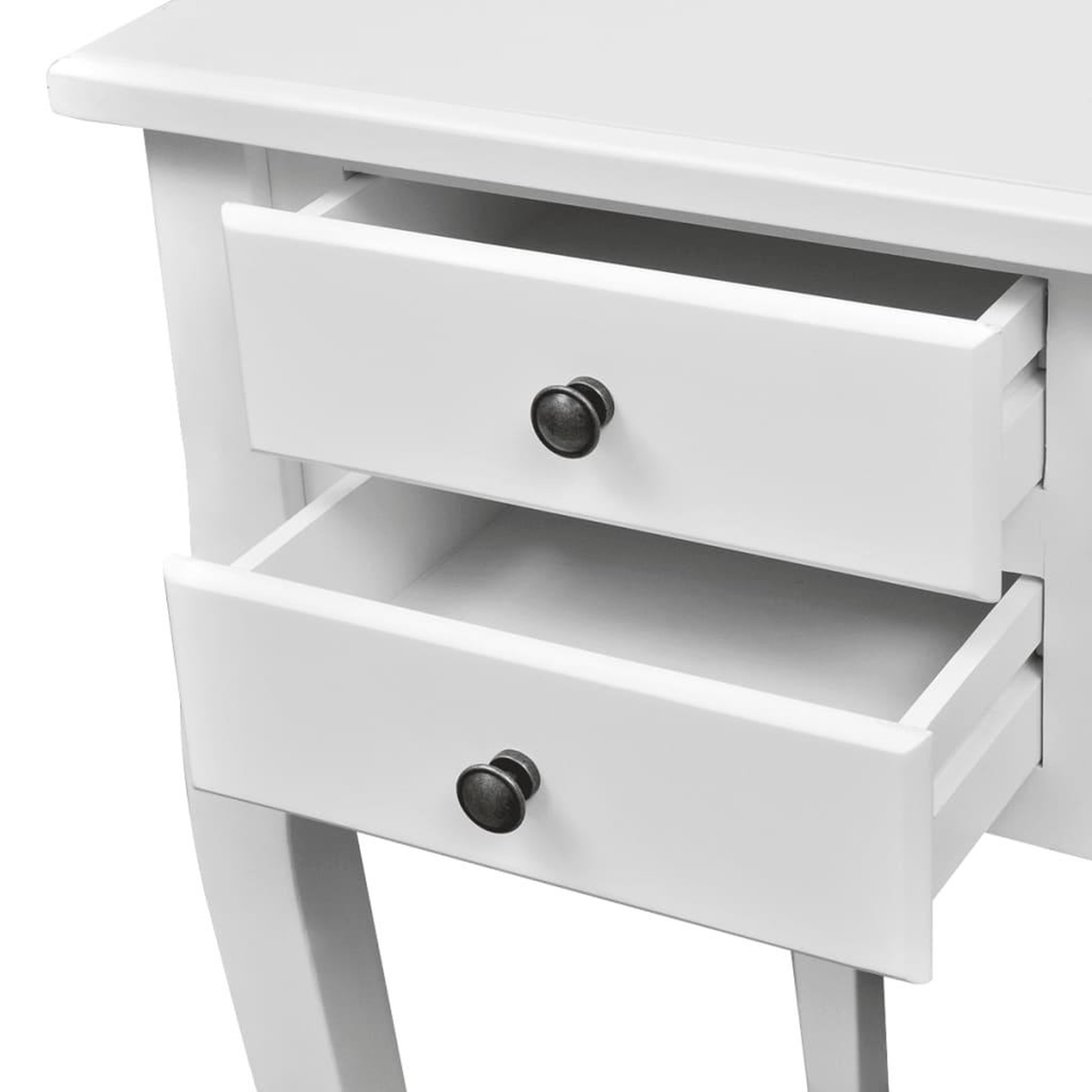 Voir la diapositive 3 : VIDAXL Bureau français en bois avec pieds courbes et 5 tiroirs
