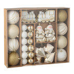 Paris Prix Lot de 55 Boules de Noël  Night  38cm Blanc & Doré