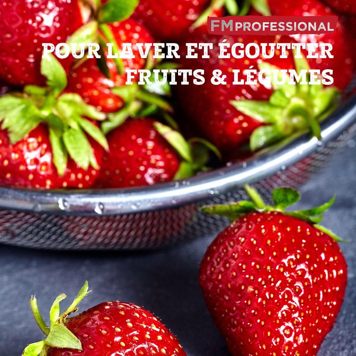 FM PROFESSIONAL Ensemble de 2 Passoires inox XL 24 cm FM Professional