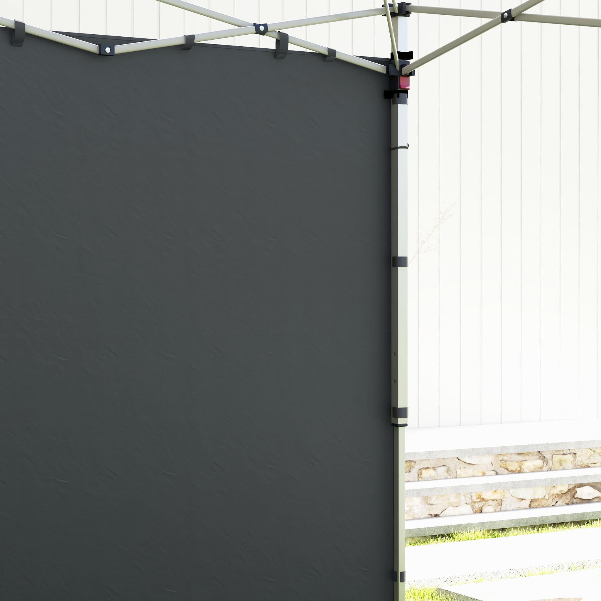 Voir la diapositive 5 : OUTSUNNY Parois latérales de rechange barnum panneaux latéraux pour tonnelle 3 x 3 ou 3 x 6 m - lot de 2 pièces - gris foncé