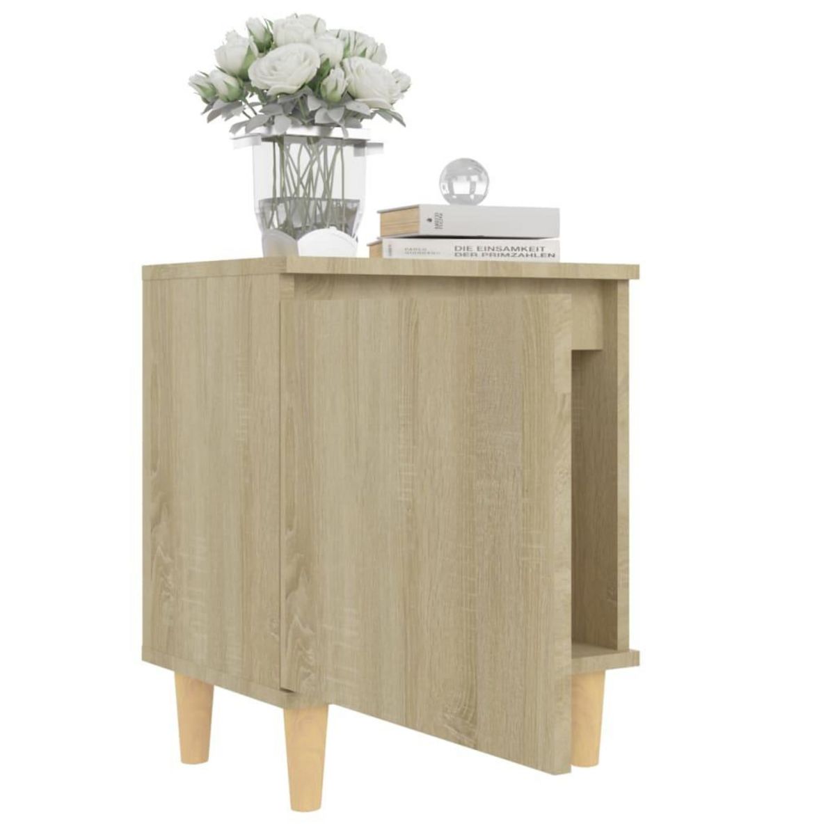 VIDAXL Table de chevet avec pieds en bois Chene sonoma 40x30x50 cm
