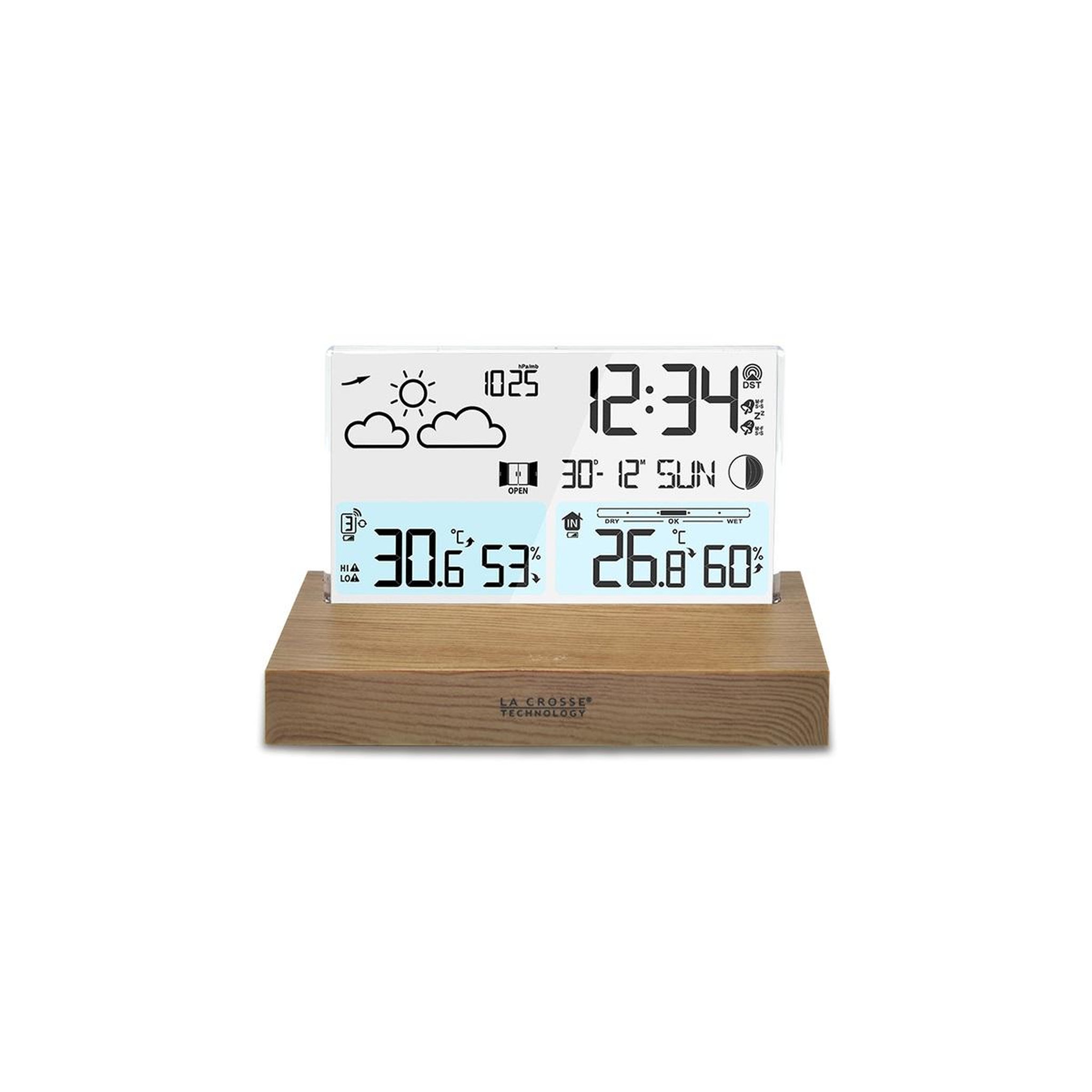 Voir la diapositive 2 : La crosse technology Station météo sans fil en bois - ws6207mac