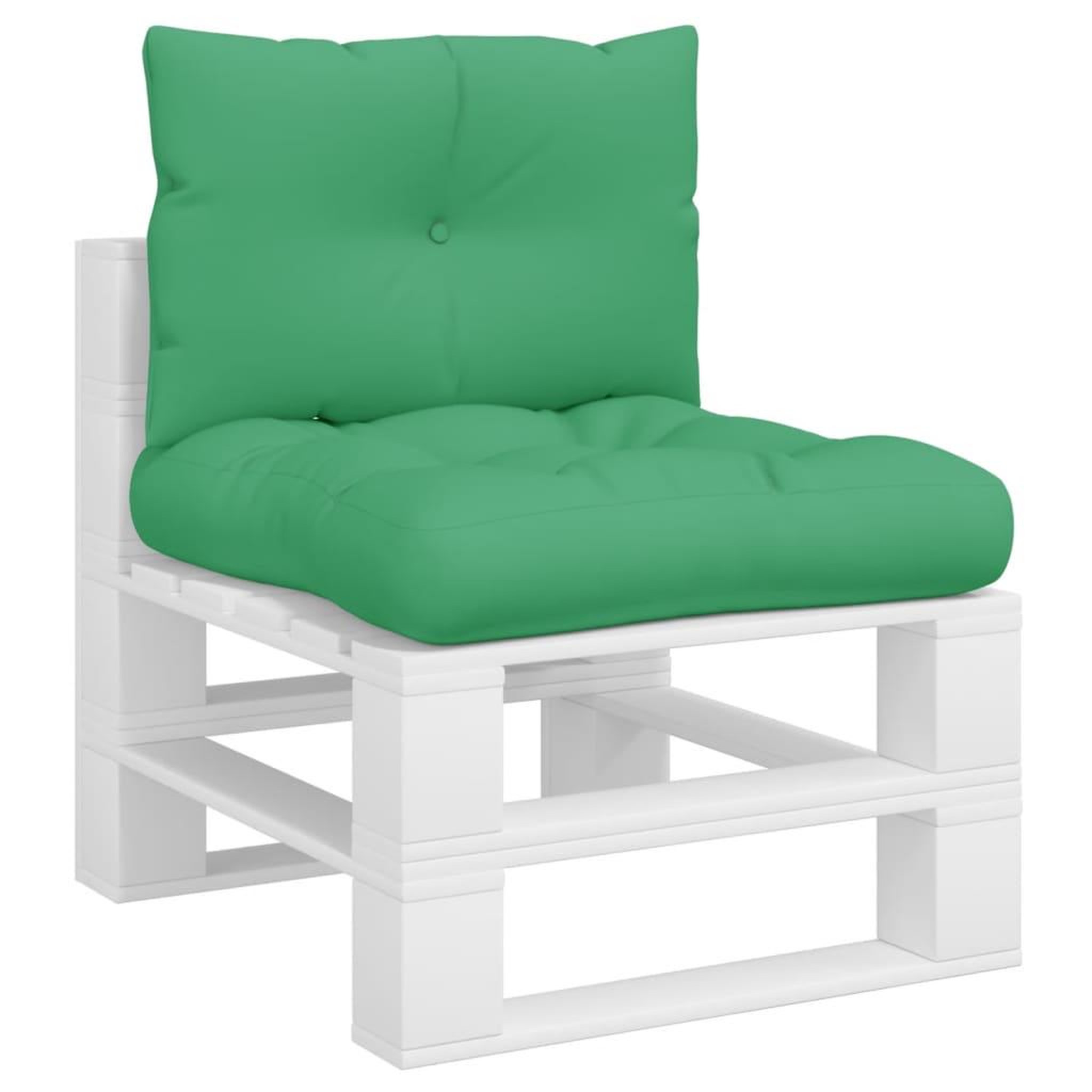 Voir la diapositive 3 : VIDAXL Coussins de palette lot de 2 vert tissu