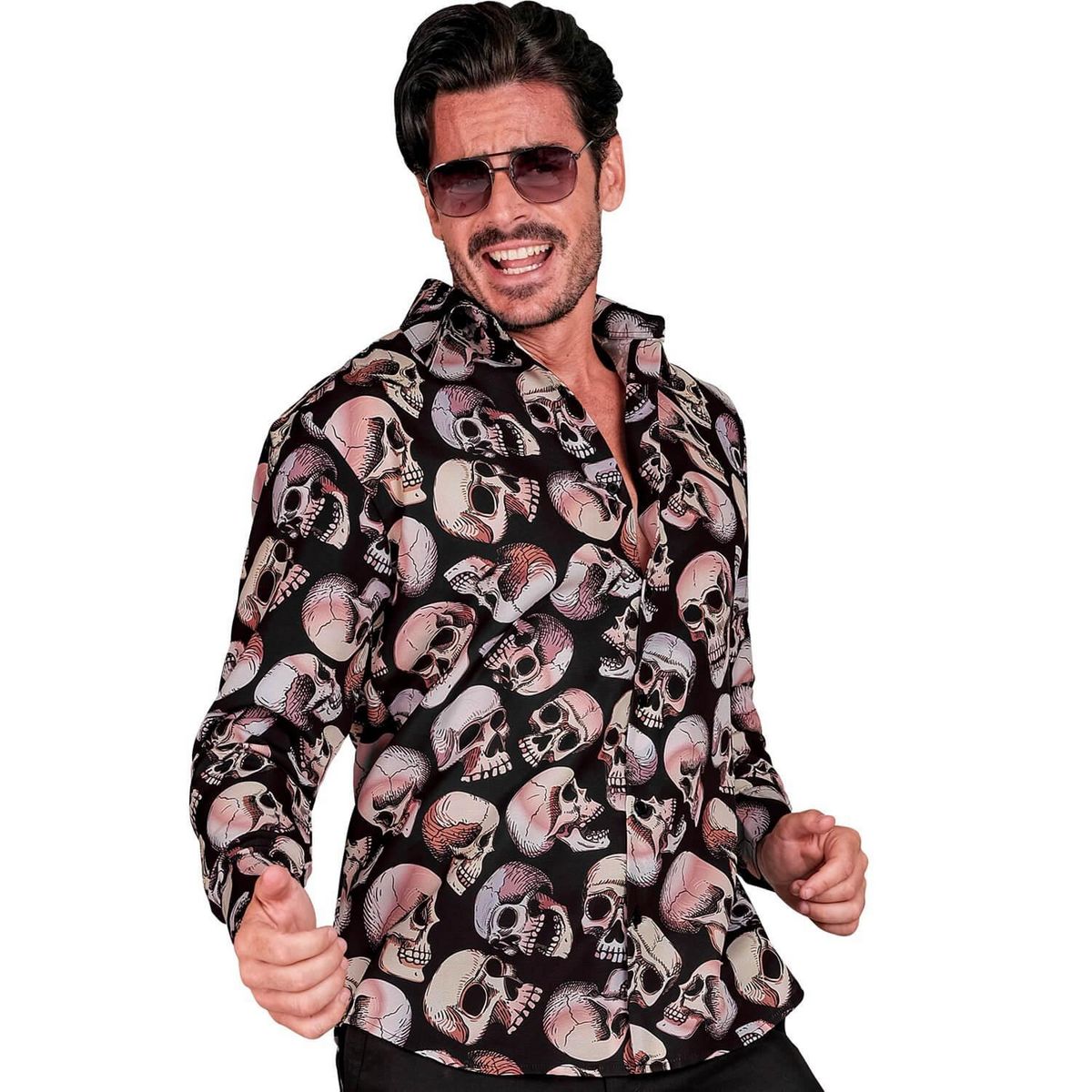 WIDMANN Déguisement Chemise Crânes - Homme - XL