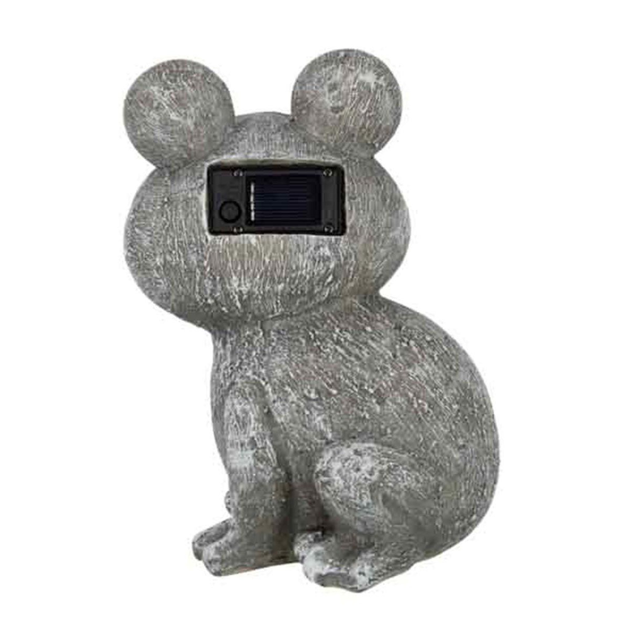 Voir la diapositive 2 : J-LINE Statuette déco  grenouille solaire  22cm gris
