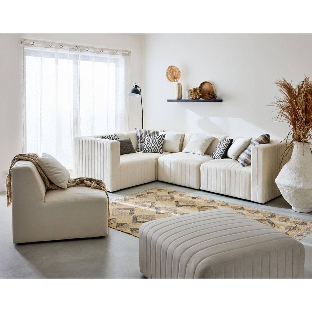 LISA DESIGN Nova - pouf modulable - en velours