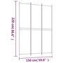 Voir la diapositive 6 : VIDAXL Cloison de separation 3 panneaux Blanc 150x220 cm Tissu
