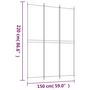 Voir la diapositive 6 : VIDAXL Cloison de separation 3 panneaux Blanc 150x220 cm Tissu