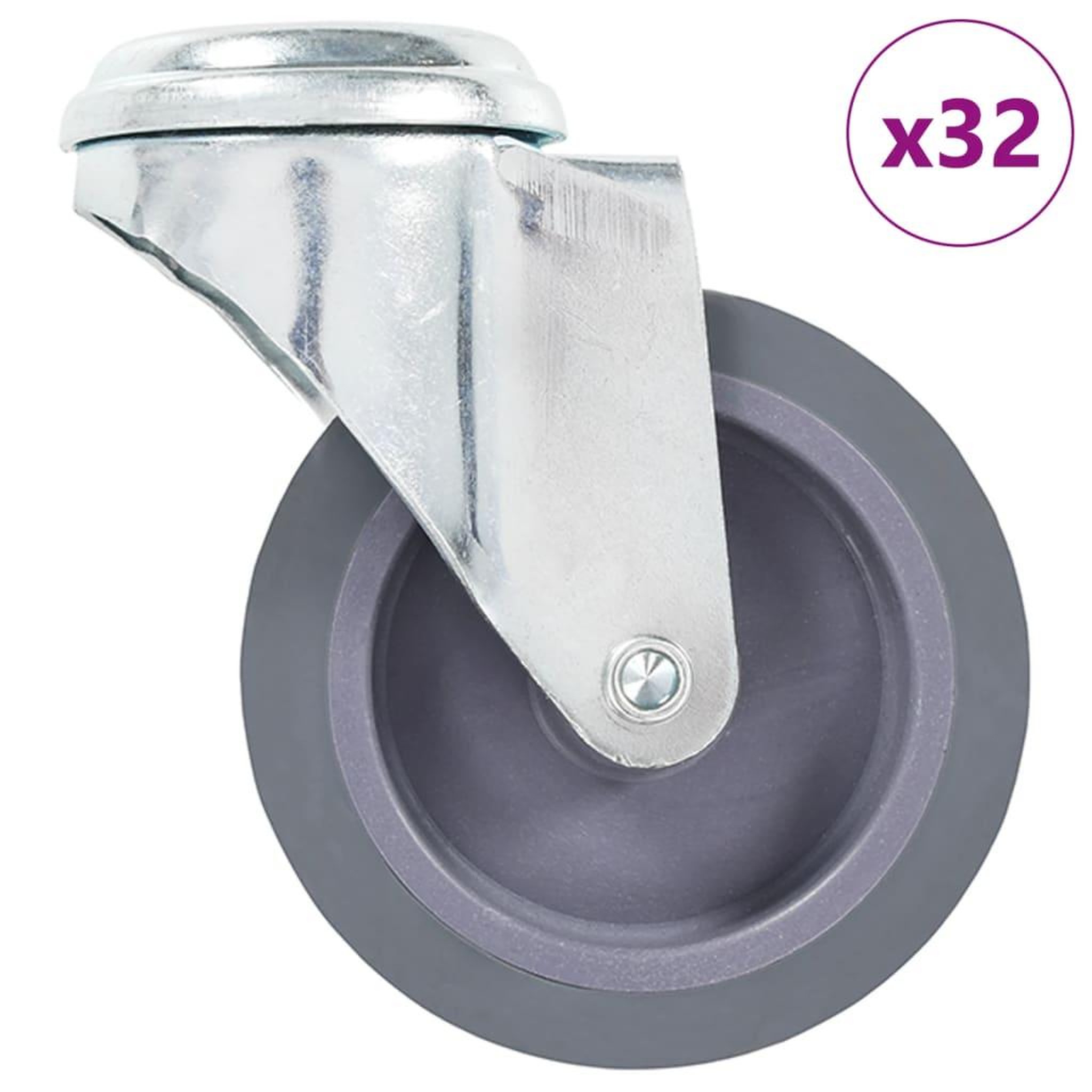 VIDAXL 32 pcs Roulettes pivotantes a trou de boulon 75 mm