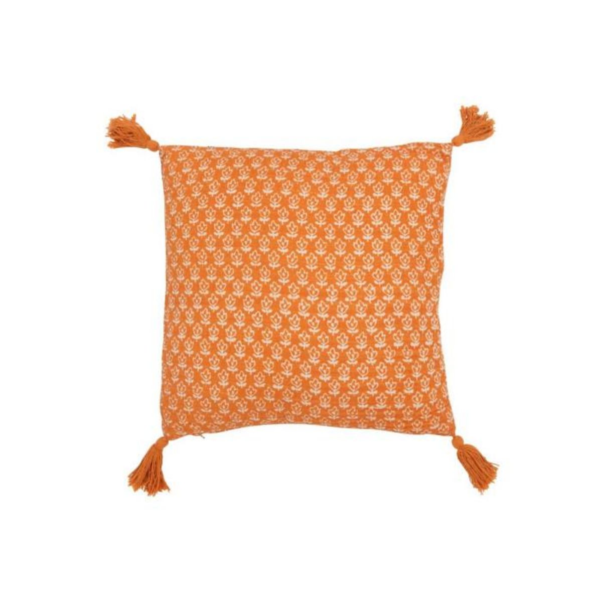Paris Prix Coussin à Pompons Fleurs  Mexican  45x45cm Orange