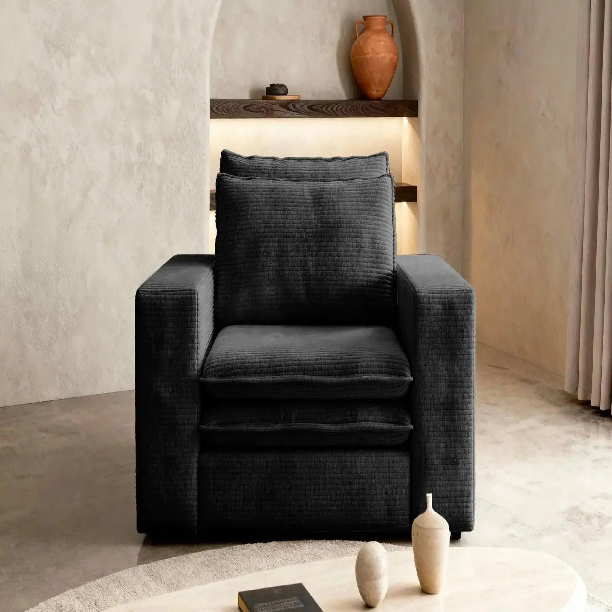 Voir la diapositive 3 : CASANOVA PARIS Oscar - fauteuil en velours côtelé