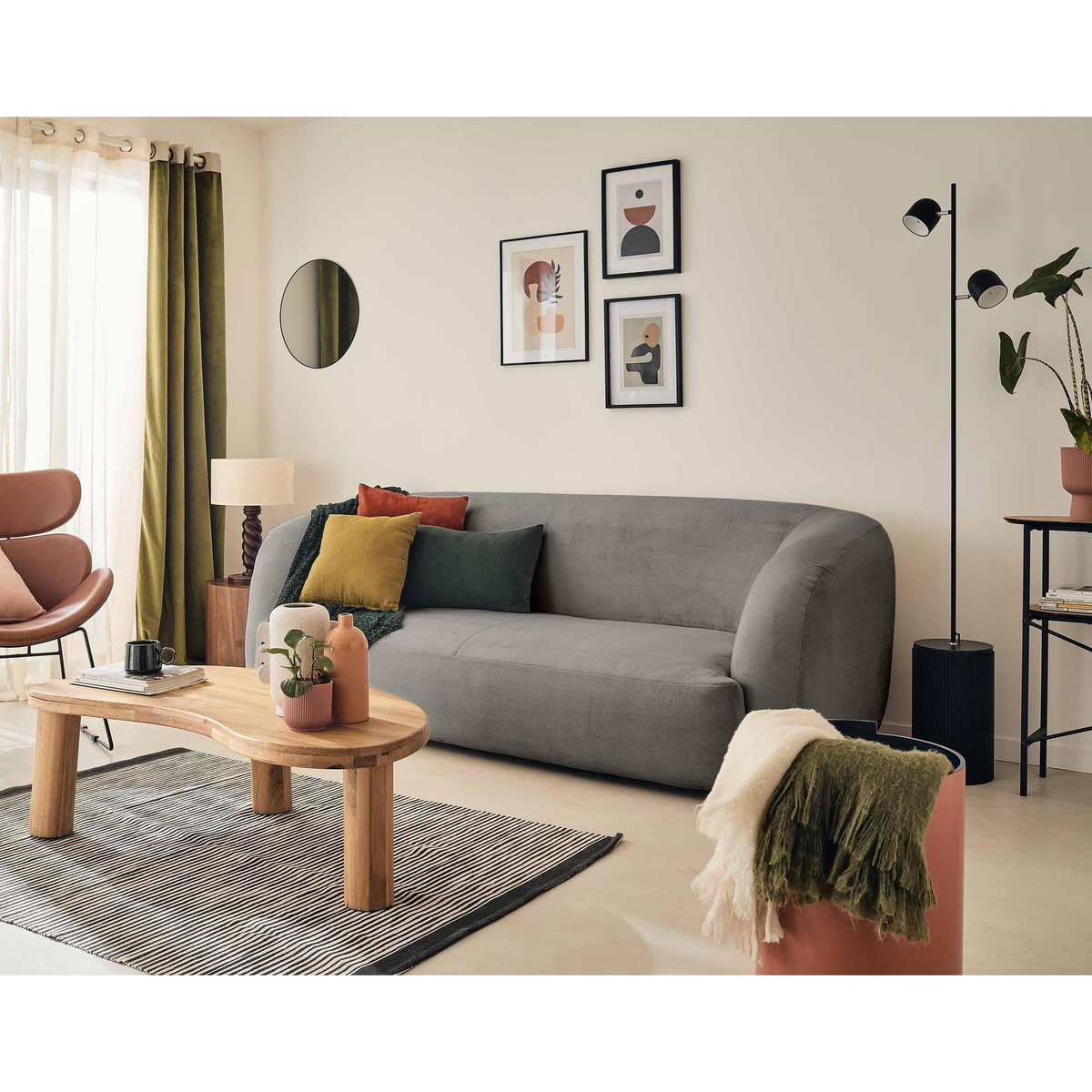 LISA DESIGN Ernee - canapé 3 places - en velours