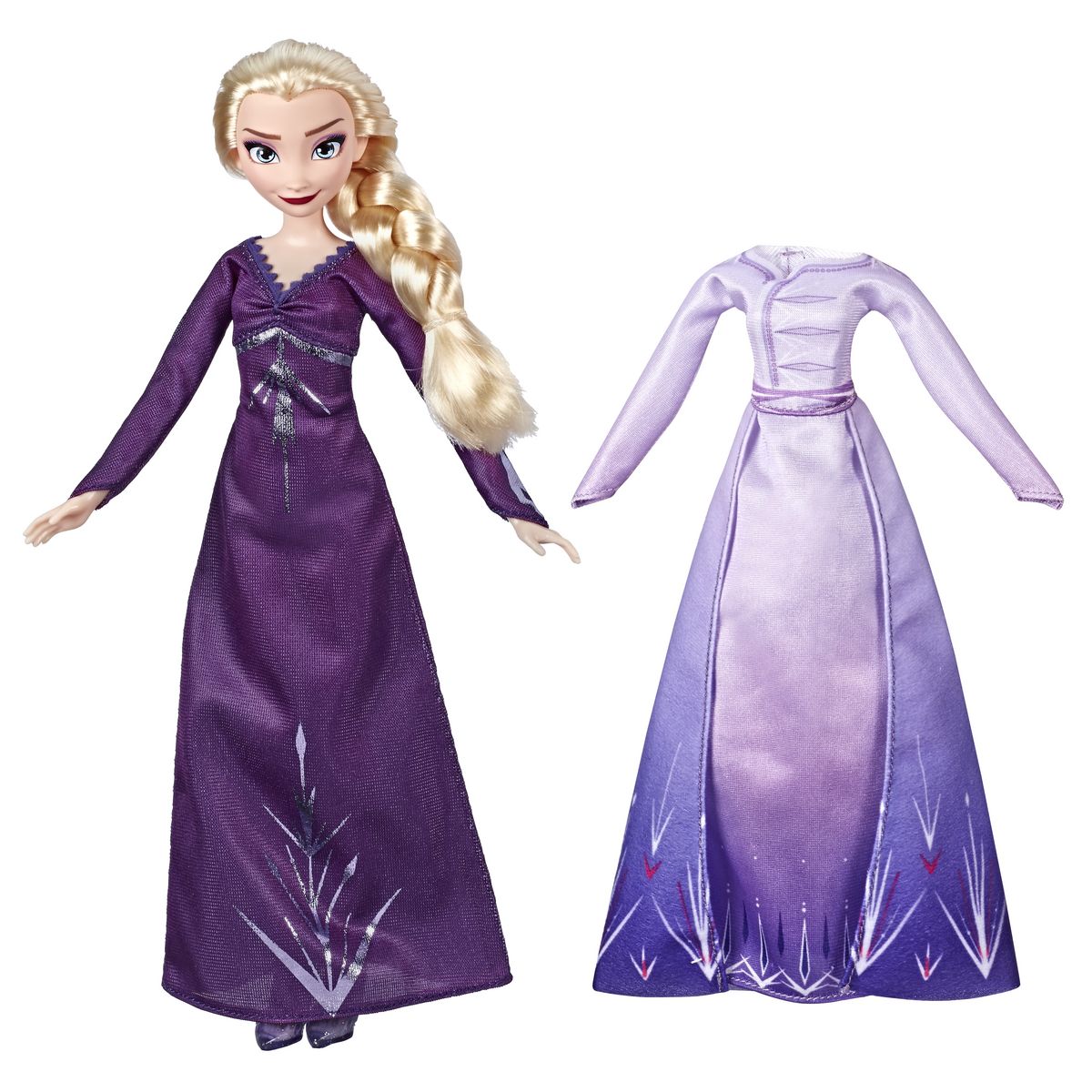 HASBRO Pack styles d'Arendelle - Poupée Elsa avec chemise de nuit + robe de jour et accessoires - La reine des neiges 2