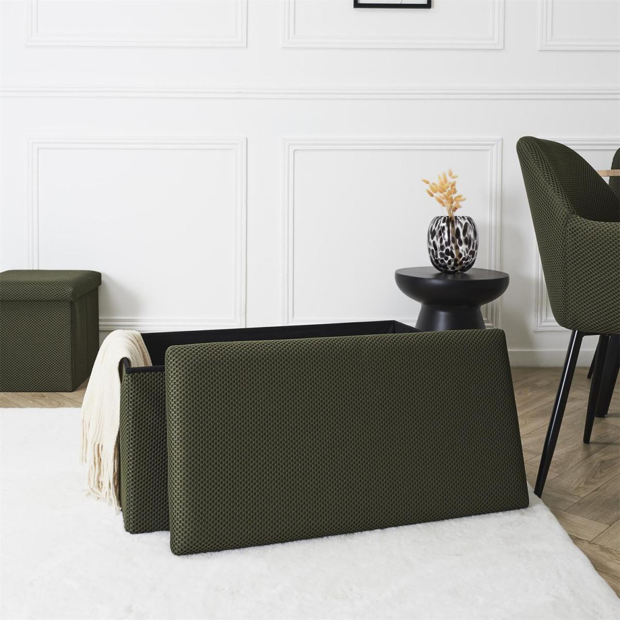 Voir la diapositive 6 : The Home Deco Factory Banquette coffre pliable  atome  76cm kaki