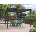 Palram Gazébo tonnelle plate 9.5m² gris anthracite - 703728