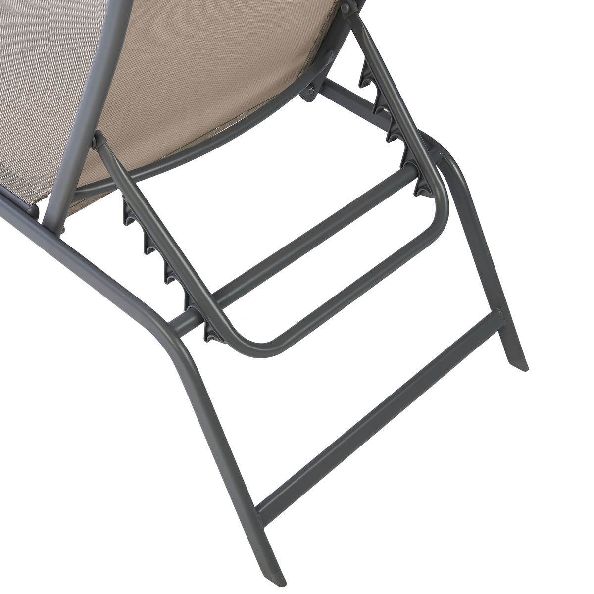 GARDEN STAR Bain de soleil multi-positions - Textilène et acier -  taupe