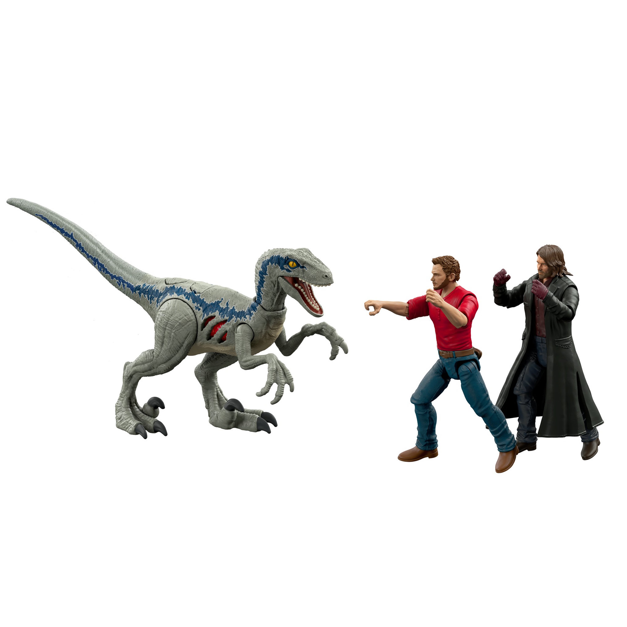 Voir la diapositive 2 : JURASSIC WORLD Jurassic World Dominion Owen et Vélociraptor Blue