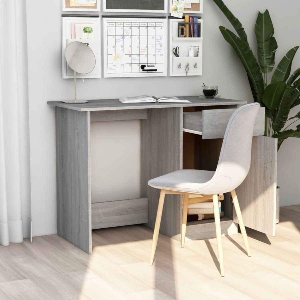 VIDAXL Bureau Sonoma gris 100x50x76 cm Bois d'ingenierie