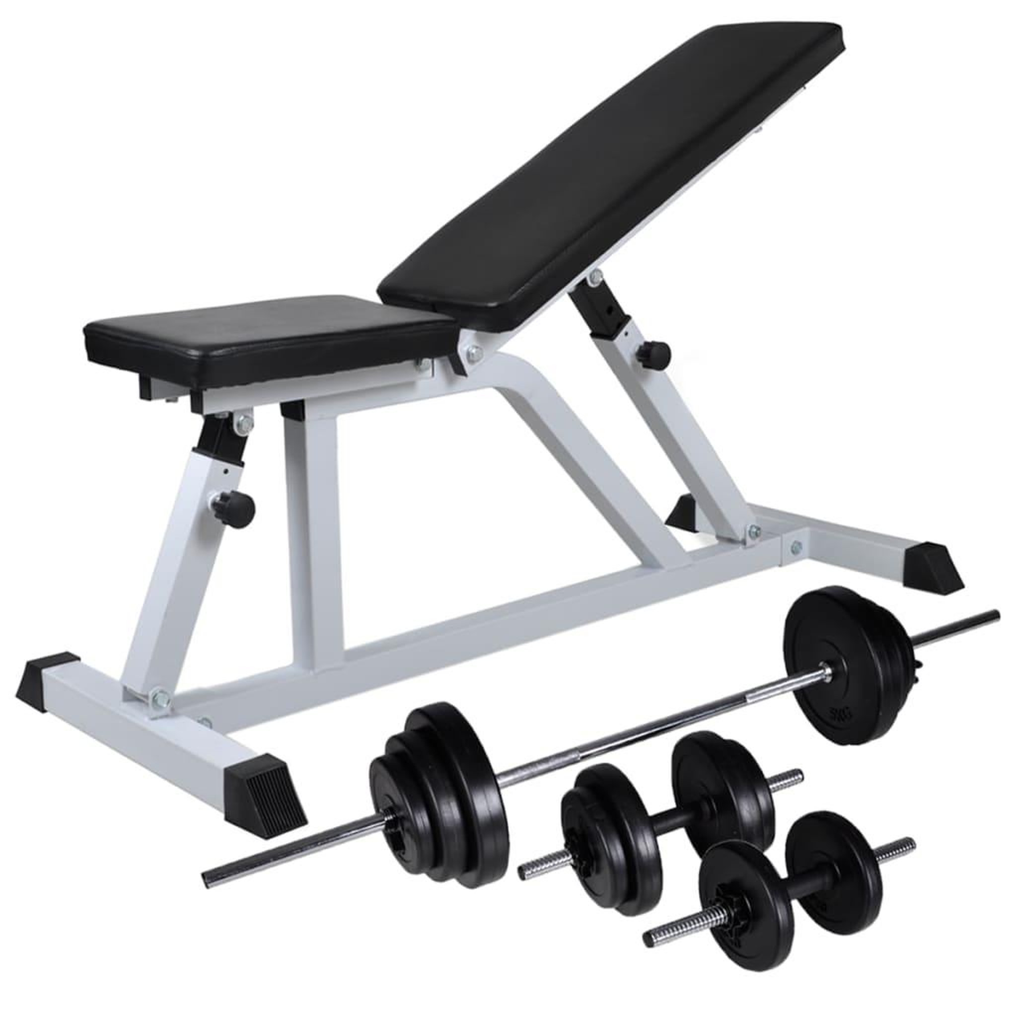 VIDAXL Banc d'entraînement avec jeu d'halteres 30,5 kg