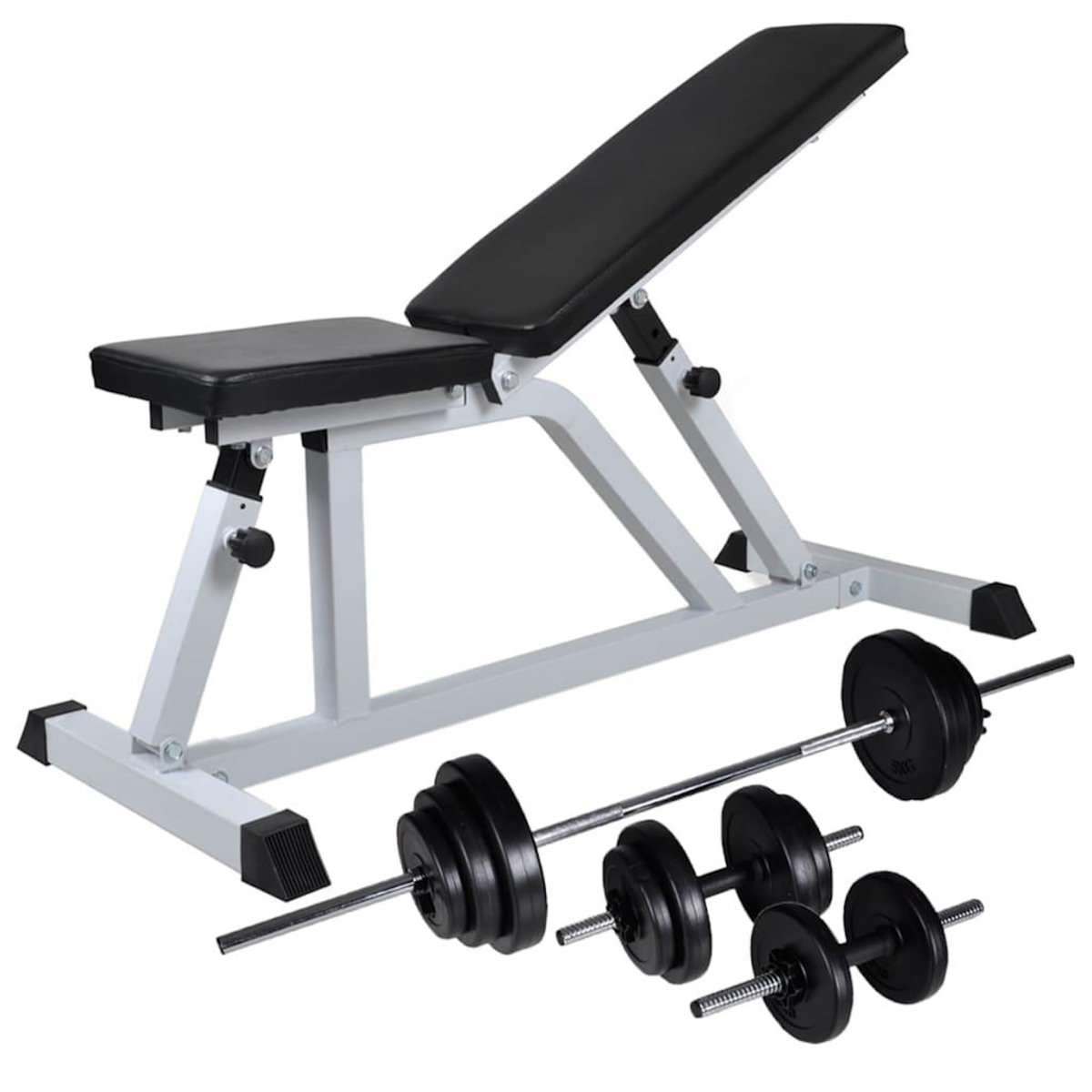 VIDAXL Banc d'entraînement avec jeu d'halteres 30,5 kg
