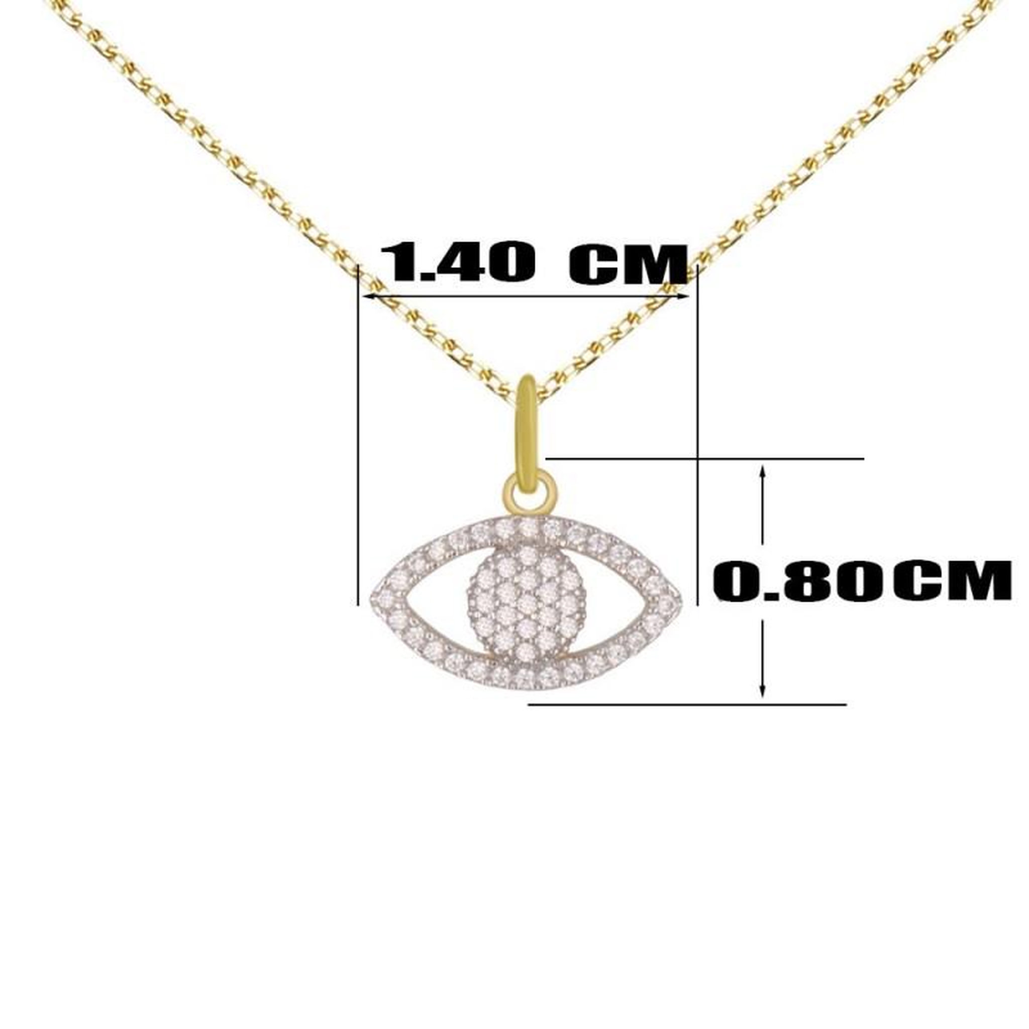 Voir la diapositive 3 : L'ATELIER D'AZUR Collier - Pendentif Or Jaune Oeil Serti de Zirconiums - Chaine Dorée Offerte
