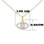 Voir la diapositive 3 : L'ATELIER D'AZUR Collier - Pendentif Or Jaune Oeil Serti de Zirconiums - Chaine Dorée Offerte