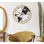 Voir la diapositive 5 : Paris Prix Horloge Murale en Métal  World  60cm Noir & Naturel