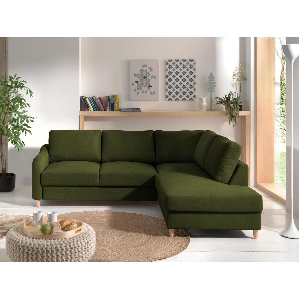 LISA DESIGN Will - canapé d'angle droit - convertible - 5 places - en tissu