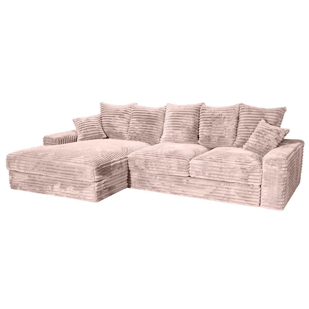 LISA DESIGN Andy - canapé d'angle gauche 5 places en fausse fourrure côtelée