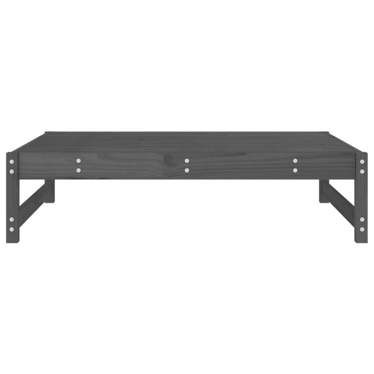 VIDAXL Repose-pied de jardin 120x80 cm gris bois de pin massif