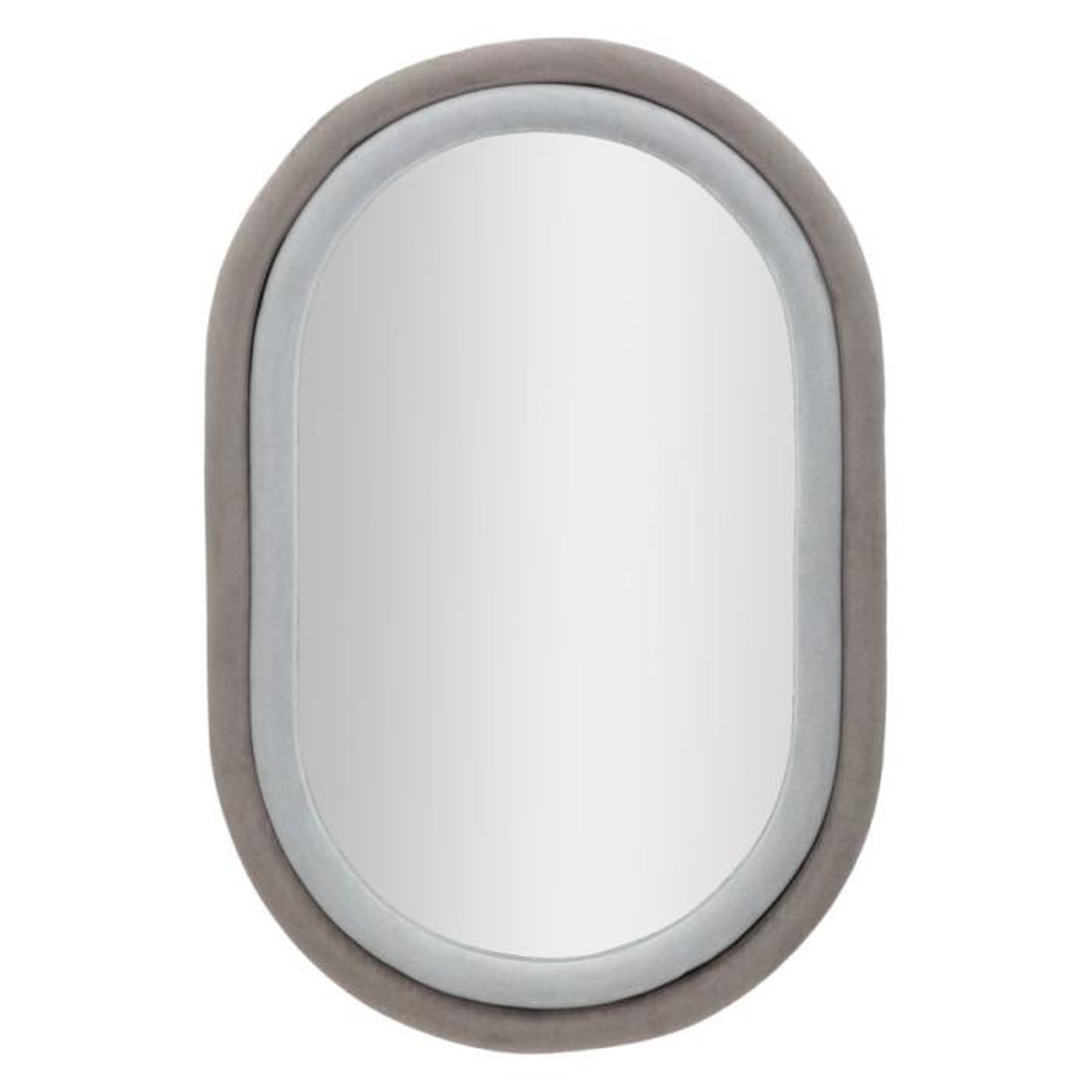 Paris Prix Miroir Mural en Velours  Anthony  90cm Gris & Taupe