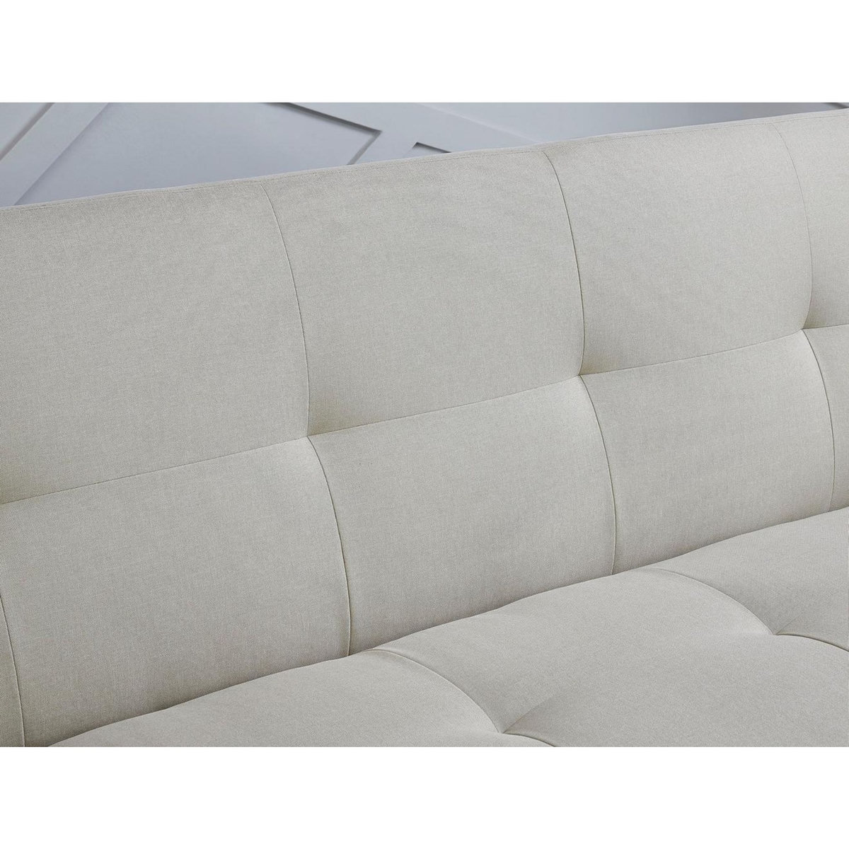 CONCEPT USINE Canapé scandinave convertible 3 places en tissu beige WOODEN