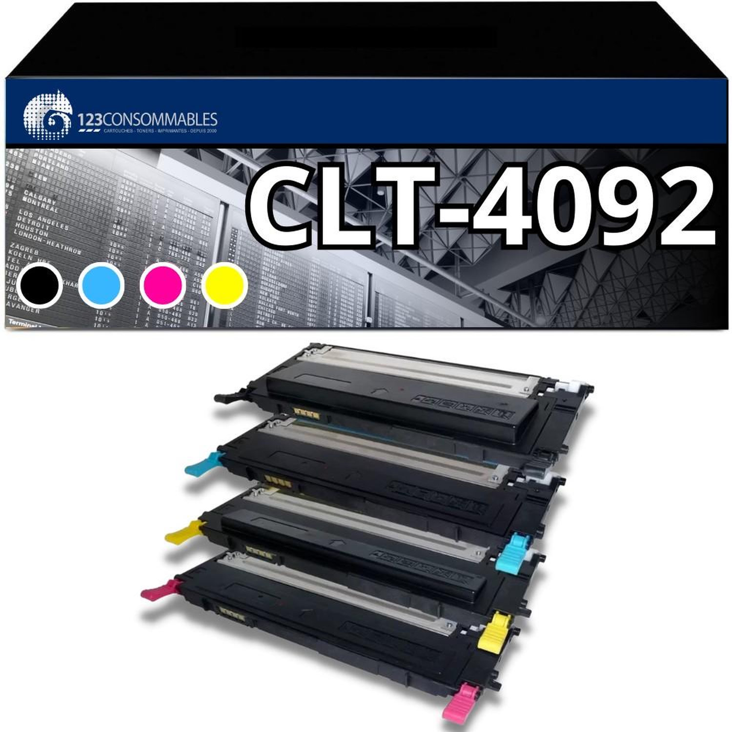 123CONSOMMABLES CLT Compatible pour Samsung CLT Cartouche de Toners CLT K4092S C4092S M4092S Y4092S Compatible pour Samsung CLP 320 CLP 325 CLX 3180 CLX 3185 Neuf - vue 3